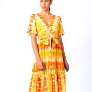 Orange Tiered Maxi Dress